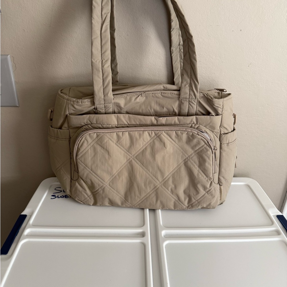 Elegant Tan Quilted Women's Bag